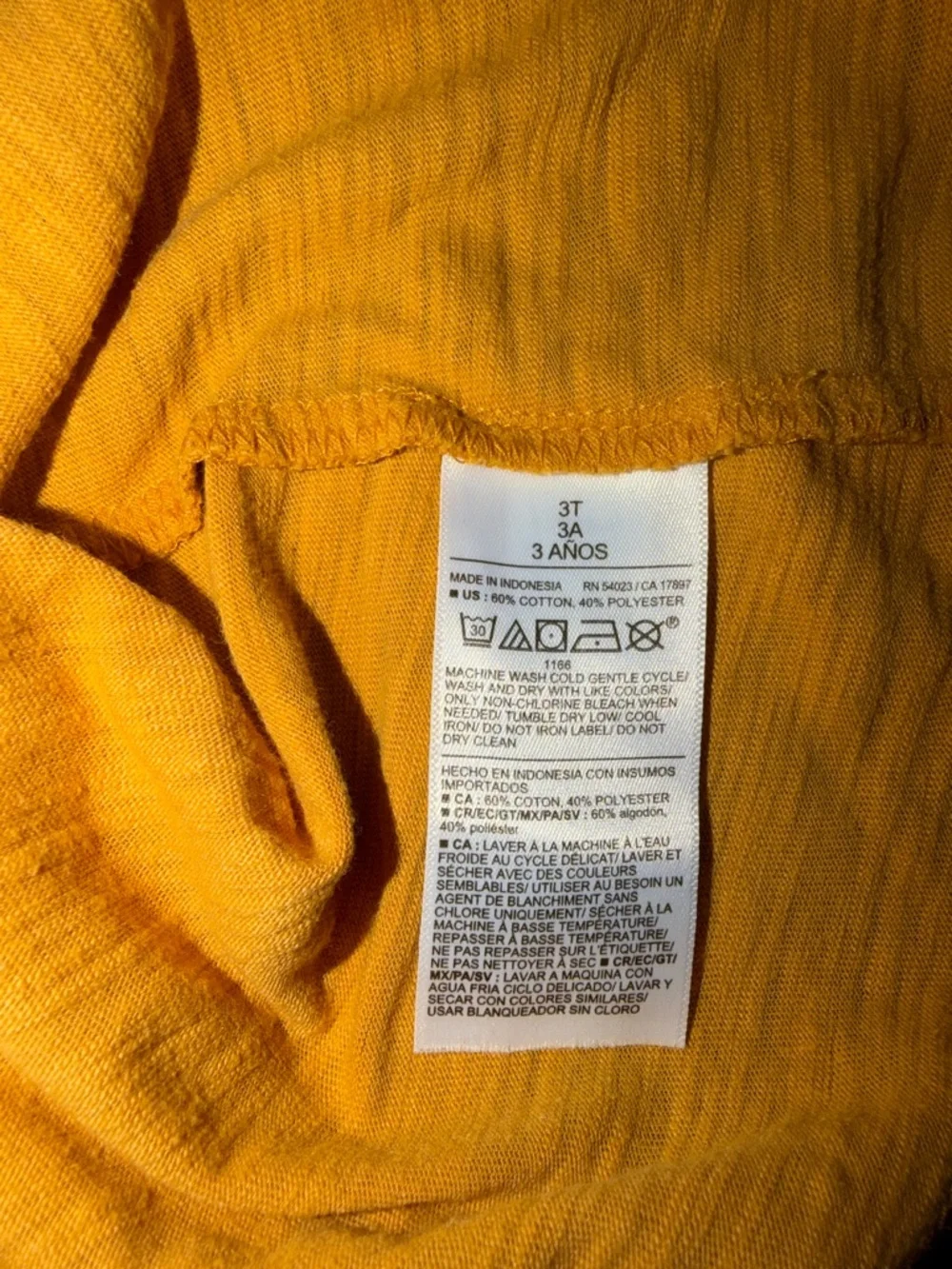 Old Navy Yellow Mustard Long-Sleeve Pocket T-Shirt | 3T
